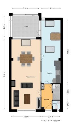 Plattegrond - Prinsenkamp 101, 7681 BD Vroomshoop - Begane grond.jpg